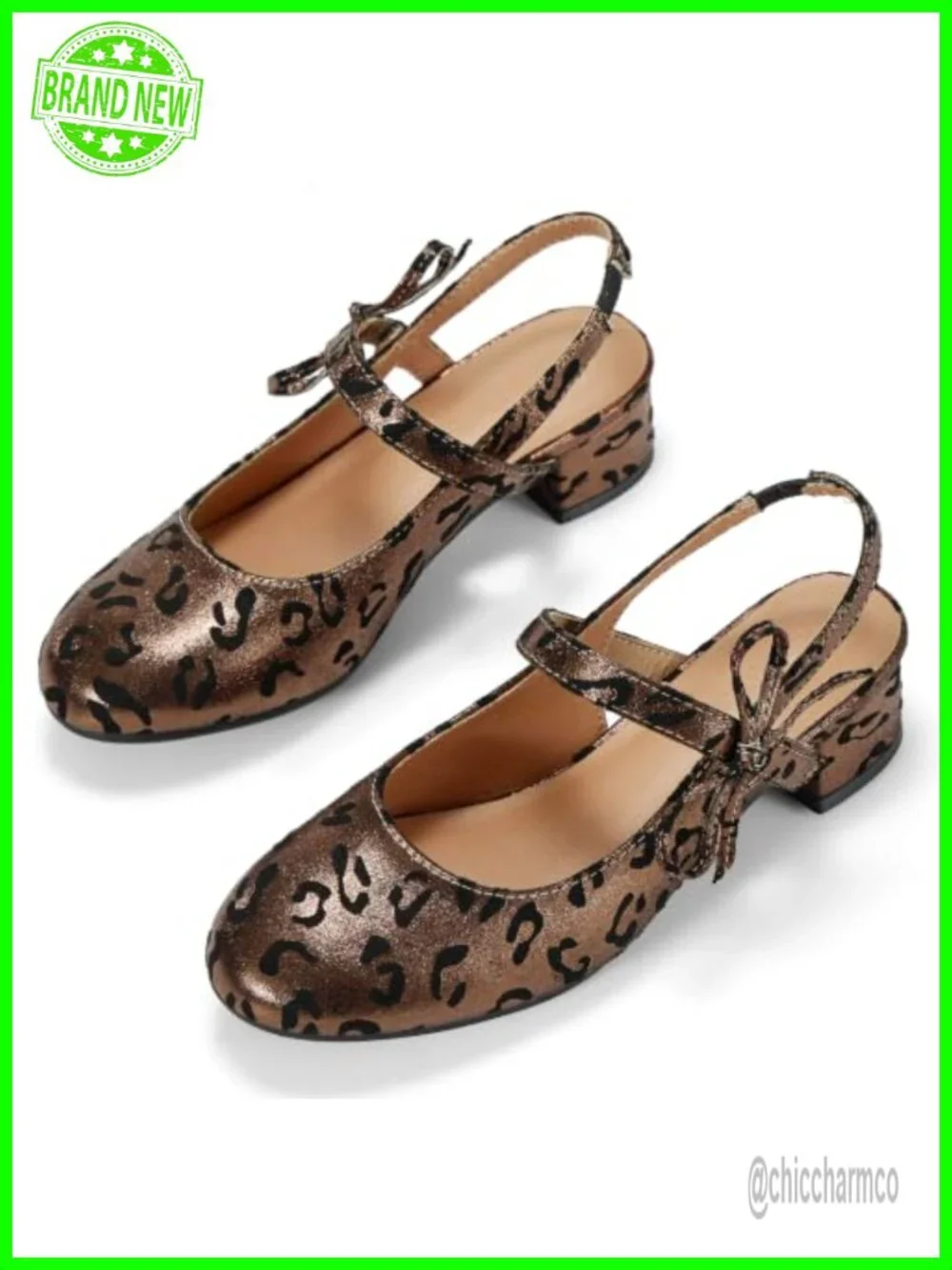 Girls Low Heel Slingback Mary Jane Bow Pumps Dress Shoes Faux Leather